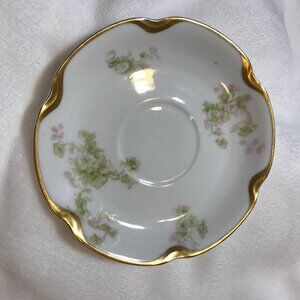 Haviland Floral Limoges Plate White w/Gold Trim GUC Vintage Saucer Tea Schleiger